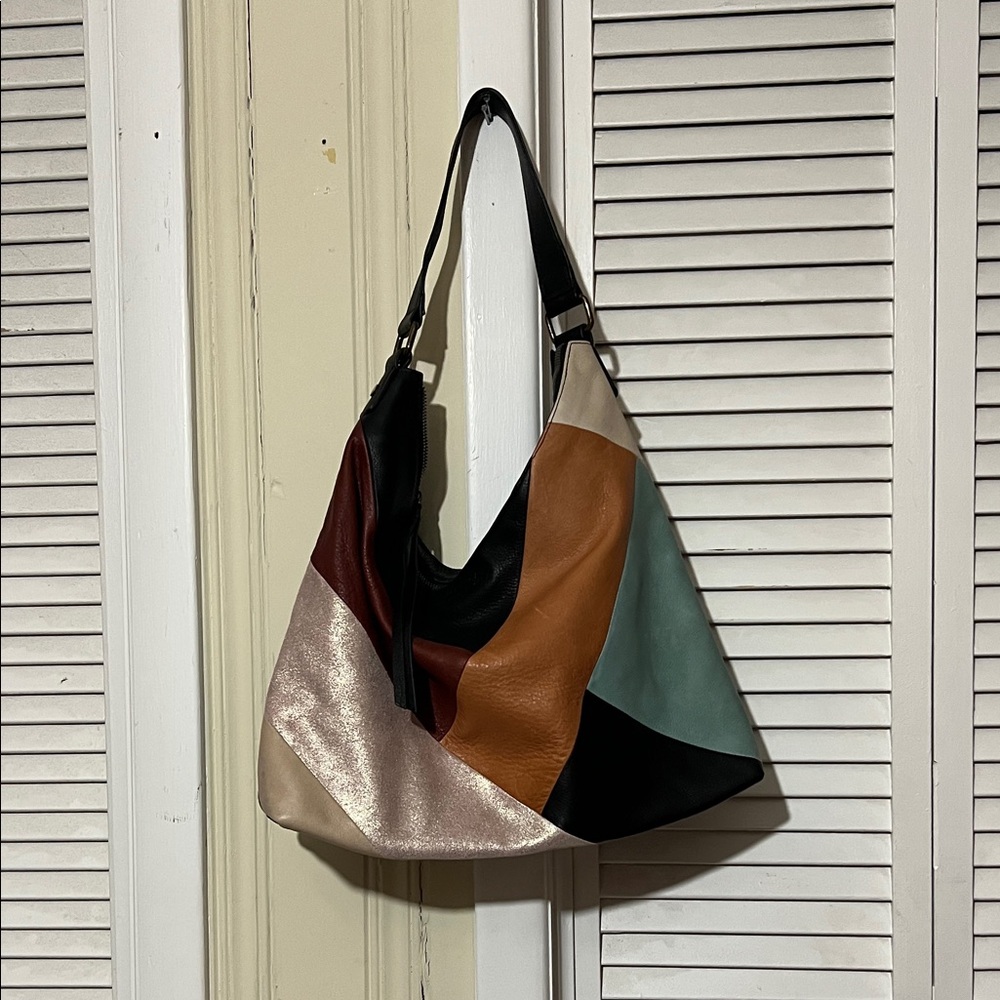 Stylish Multicolor Patchwork Hobo Bag - image 1